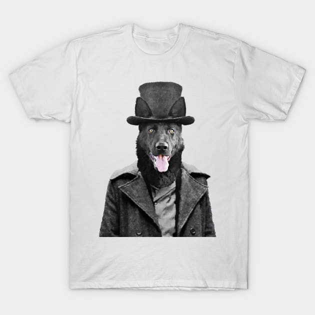 Goth Black Dog T-Shirt by DarkMaskedCats